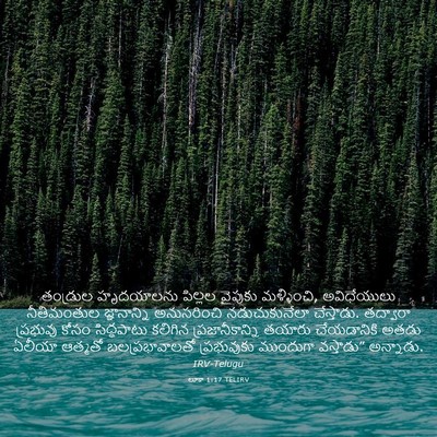 Picture 03 - లూకా 1:17 TELIRV - తండ్రుల హృదయాలను - Bible Verse Picture