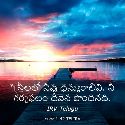 Picture 03 - లూకా 1:42 TELIRV - “స్త్రీలలో నీవు - Bible Verse Picture