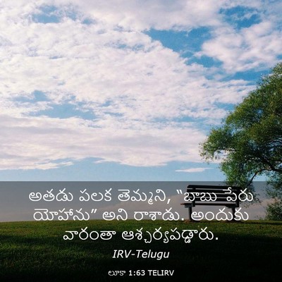 Picture 03 - లూకా 1:63 TELIRV - అతడు పలక తెమ్మని, - Bible Verse Picture