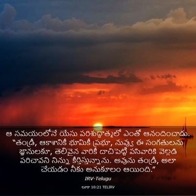 Picture 03 - లూకా 10:21 TELIRV - ఆ సమయంలోనే యేసు - Bible Verse Picture