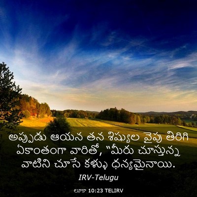 Picture 03 - లూకా 10:23 TELIRV - అప్పుడు ఆయన తన - Bible Verse Picture