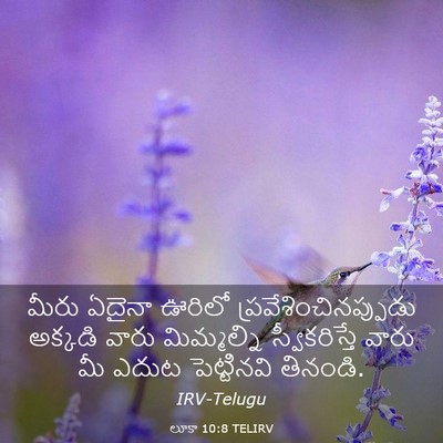 Picture 03 - లూకా 10:8 TELIRV - మీరు ఏదైనా ఊరిలో - Bible Verse Picture