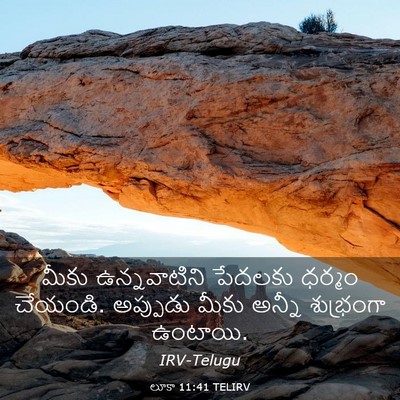 Picture 03 - లూకా 11:41 TELIRV - మీకు ఉన్నవాటిని - Bible Verse Picture