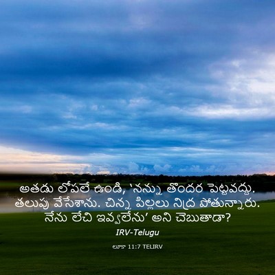 Picture 03 - లూకా 11:7 TELIRV - అతడు లోపలే ఉండి, - Bible Verse Picture