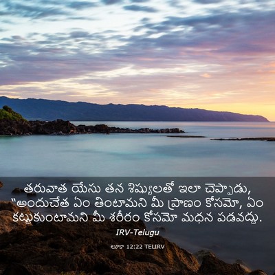 Picture 03 - లూకా 12:22 TELIRV - తరువాత యేసు తన - Bible Verse Picture