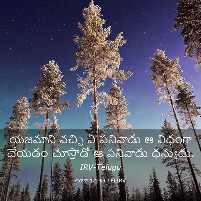 Picture 03 - లూకా 12:43 TELIRV - యజమాని వచ్చి ఏ - Bible Verse Picture