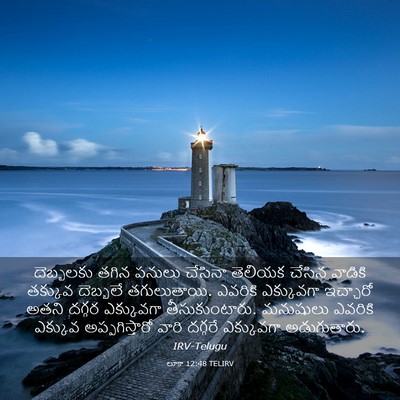 Picture 03 - లూకా 12:48 TELIRV - దెబ్బలకు తగిన - Bible Verse Picture