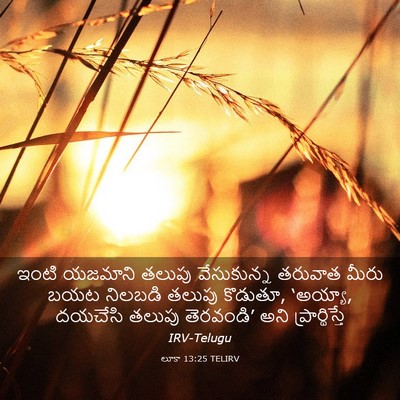 Picture 03 - లూకా 13:25 TELIRV - ఇంటి యజమాని తలుపు - Bible Verse Picture