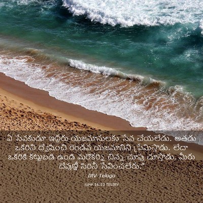 Picture 03 - లూకా 16:13 TELIRV - ఏ సేవకుడూ ఇద్దరు - Bible Verse Picture