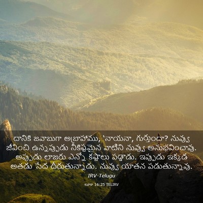 Picture 03 - లూకా 16:25 TELIRV - దానికి జవాబుగా - Bible Verse Picture