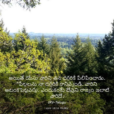 Picture 03 - లూకా 18:16 TELIRV - అయితే యేసు వారిని - Bible Verse Picture