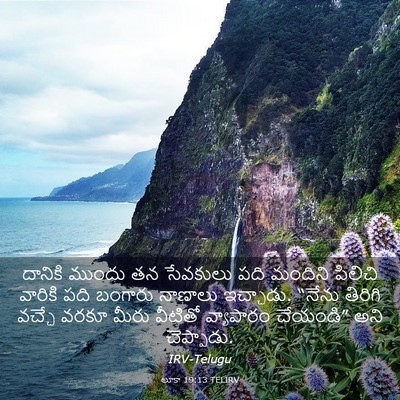 Picture 03 - లూకా 19:13 TELIRV - దానికి ముందు తన - Bible Verse Picture