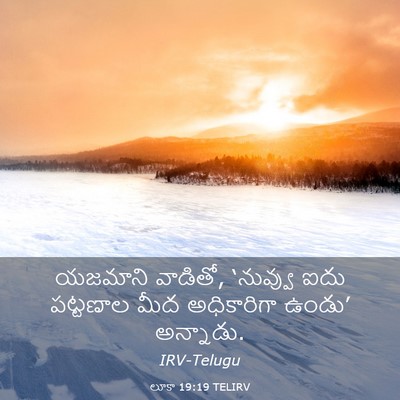 Picture 03 - లూకా 19:19 TELIRV - యజమాని వాడితో, - Bible Verse Picture