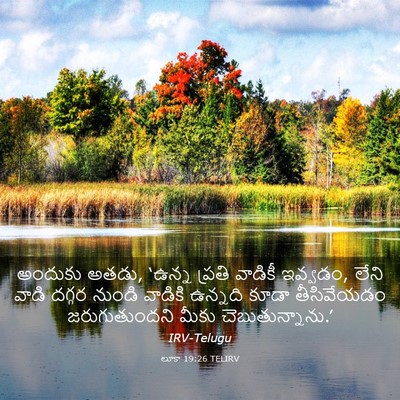 Picture 03 - లూకా 19:26 TELIRV - అందుకు అతడు, ‘ఉన్న - Bible Verse Picture