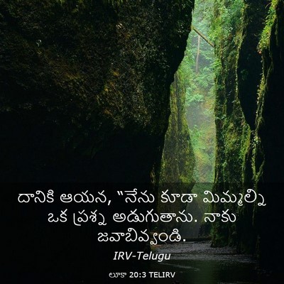 Picture 03 - లూకా 20:3 TELIRV - దానికి ఆయన, “నేను - Bible Verse Picture