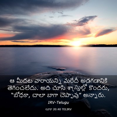 Picture 03 - లూకా 20:40 TELIRV - ఆ మీదట వారాయన్ని - Bible Verse Picture