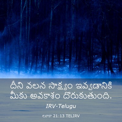 Picture 03 - లూకా 21:13 TELIRV - దీని వలన సాక్ష్యం - Bible Verse Picture