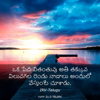 Picture 03 - లూకా 21:2 TELIRV - ఒక పేద వితంతువు - Bible Verse Picture