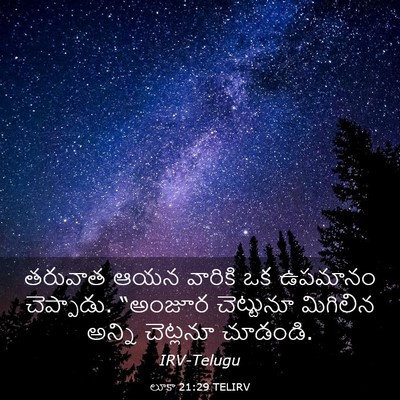 Picture 03 - లూకా 21:29 TELIRV - తరువాత ఆయన వారికి - Bible Verse Picture