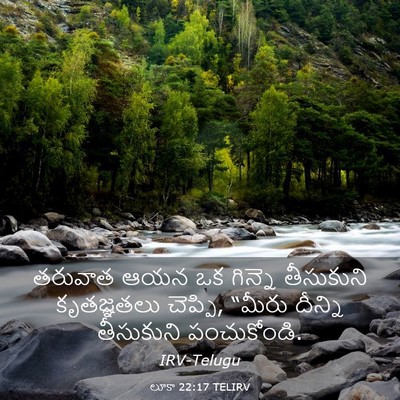 Picture 03 - లూకా 22:17 TELIRV - తరువాత ఆయన ఒక - Bible Verse Picture