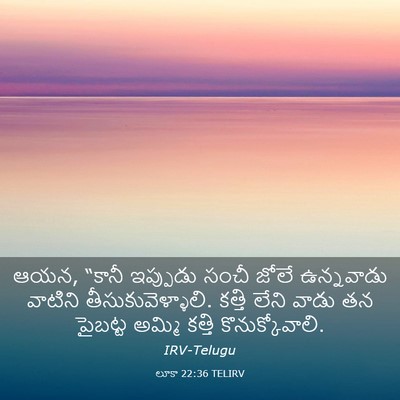 Picture 03 - లూకా 22:36 TELIRV - ఆయన, “కానీ ఇప్పుడు - Bible Verse Picture