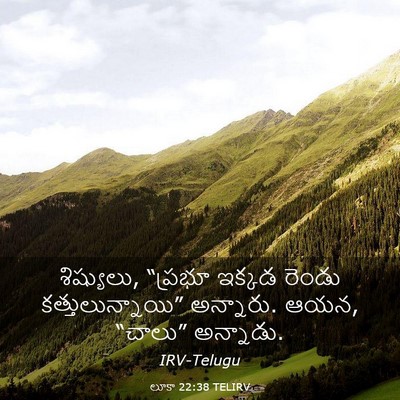 Picture 03 - లూకా 22:38 TELIRV - శిష్యులు, “ప్రభూ - Bible Verse Picture