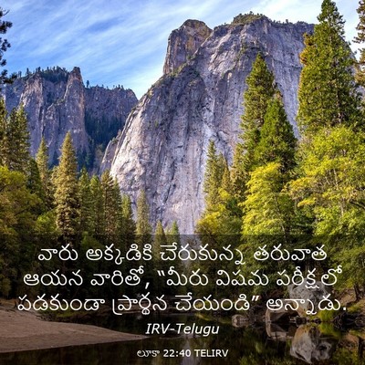 Picture 03 - లూకా 22:40 TELIRV - వారు అక్కడికి - Bible Verse Picture