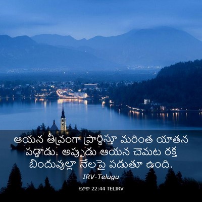Picture 03 - లూకా 22:44 TELIRV - ఆయన తీవ్రంగా - Bible Verse Picture