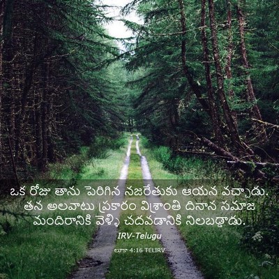Picture 03 - లూకా 4:16 TELIRV - ఒక రోజు తాను - Bible Verse Picture