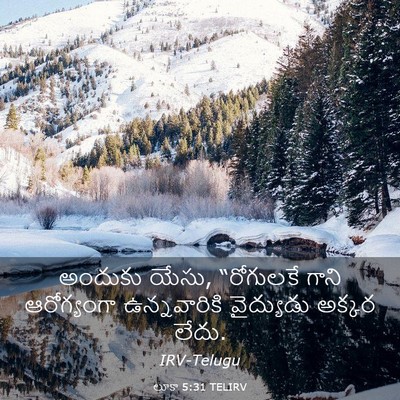 Picture 03 - లూకా 5:31 TELIRV - అందుకు యేసు, - Bible Verse Picture