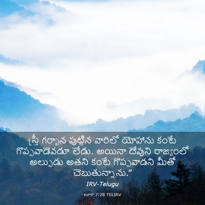 Picture 03 - లూకా 7:28 TELIRV - స్త్రీ గర్భాన - Bible Verse Picture