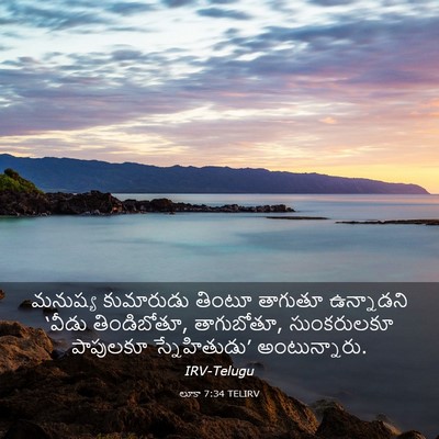 Picture 03 - లూకా 7:34 TELIRV - మనుష్య కుమారుడు - Bible Verse Picture