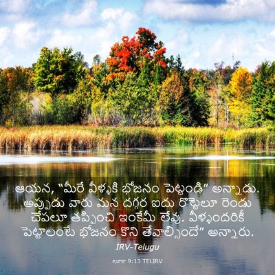Picture 03 - లూకా 9:13 TELIRV - ఆయన, “మీరే వీళ్ళకి - Bible Verse Picture