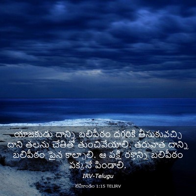 Picture 03 - లేవీకాండం 1:15 TELIRV - యాజకుడు దాన్ని - Bible Verse Picture