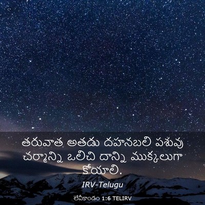 Picture 03 - లేవీకాండం 1:6 TELIRV - తరువాత అతడు - Bible Verse Picture