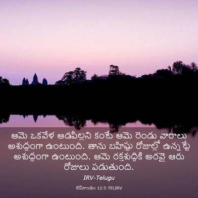 Picture 03 - లేవీకాండం 12:5 TELIRV - ఆమె ఒకవేళ - Bible Verse Picture