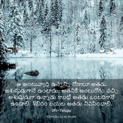 Picture 03 - లేవీకాండం 13:46 TELIRV - ఆ అంటువ్యాధి - Bible Verse Picture