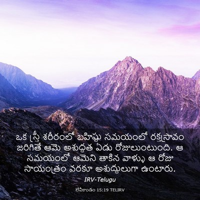 Picture 03 - లేవీకాండం 15:19 TELIRV - ఒక స్త్రీ శరీరంలో - Bible Verse Picture