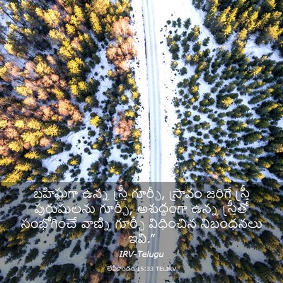 Picture 03 - లేవీకాండం 15:33 TELIRV - బహిష్టుగా ఉన్న - Bible Verse Picture