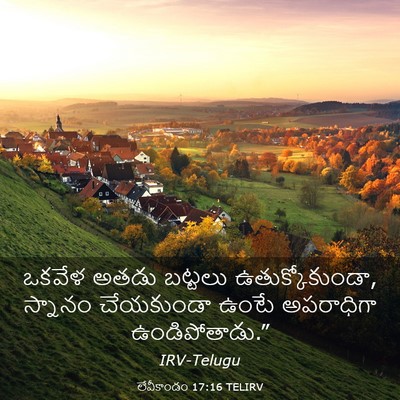 Picture 03 - లేవీకాండం 17:16 TELIRV - ఒకవేళ అతడు బట్టలు - Bible Verse Picture