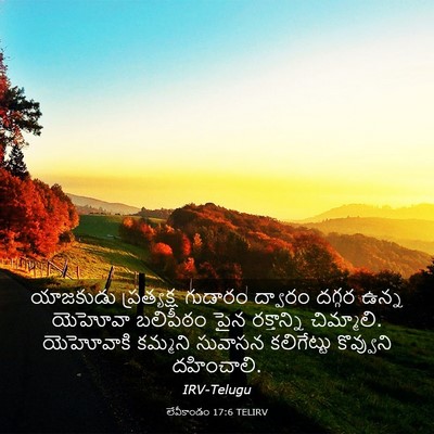 Picture 03 - లేవీకాండం 17:6 TELIRV - యాజకుడు ప్రత్యక్ష - Bible Verse Picture
