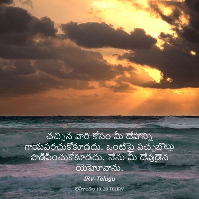 Picture 03 - లేవీకాండం 19:28 TELIRV - చచ్చిన వారి కోసం - Bible Verse Picture