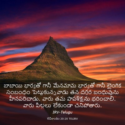 Picture 03 - లేవీకాండం 20:20 TELIRV - బాబాయి భార్యతో - Bible Verse Picture