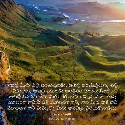 Picture 03 - లేవీకాండం 20:25 TELIRV - కాబట్టి మీరు - Bible Verse Picture
