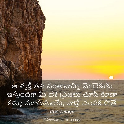 Picture 03 - లేవీకాండం 20:4 TELIRV - ఆ వ్యక్తి తన - Bible Verse Picture