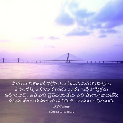 Picture 03 - లేవీకాండం 23:18 TELIRV - మీరు ఆ రొట్టెలతో - Bible Verse Picture