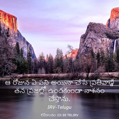 Picture 03 - లేవీకాండం 23:30 TELIRV - ఆ రోజున ఏ పని అయినా - Bible Verse Picture