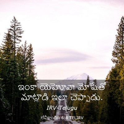 Picture 03 - లేవీకాండం 6:8 TELIRV - ఇంకా యెహోవా - Bible Verse Picture