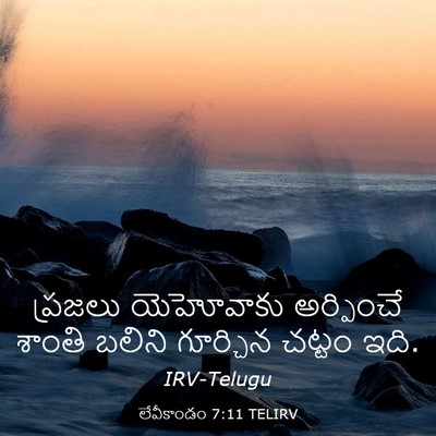 Picture 03 - లేవీకాండం 7:11 TELIRV - ప్రజలు యెహోవాకు - Bible Verse Picture