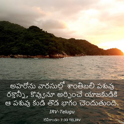 Picture 03 - లేవీకాండం 7:33 TELIRV - అహరోను వారసుల్లో - Bible Verse Picture